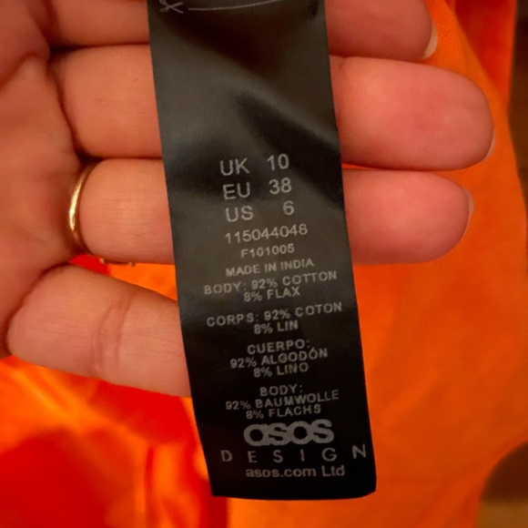 SOLD ASOS Orange Linen Maxi - Picture 4 of 7